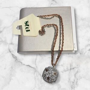 1928 Silver and Bronze Pendant Necklace